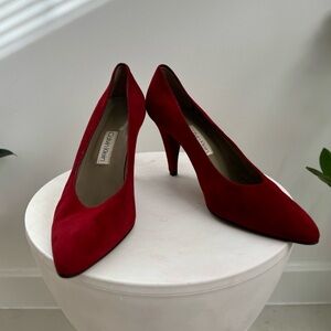 Calvin Klein Women’s Red Suede Pumps Heels - Size 8.5M